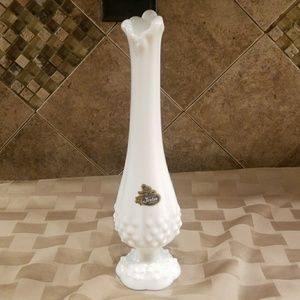 Fenton milk glass hobnail bud vase